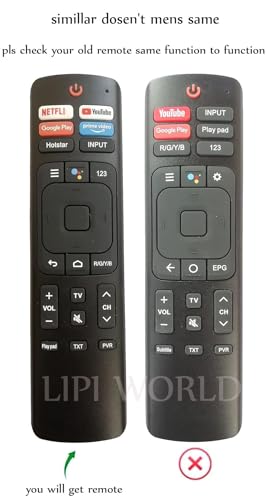 Image of LipiWorld ERF3F69V 4K FHD LCD LED TV Smart TV Remote Control with Function Netflix YouTube Prime Video Goo-gle Play Compatible for (Without Voice Function) VU Tv Remote