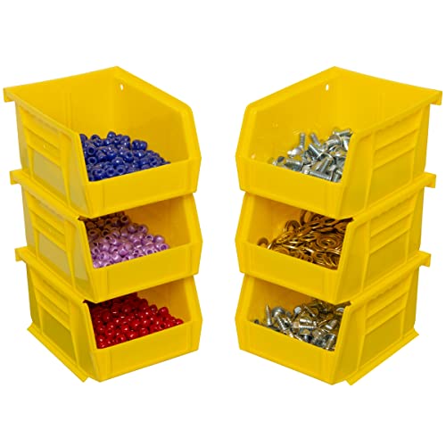 Akro-Mils 30210 Akrobins Plastic Hanging Stackable Storage Organizer Bin, 5-Inch X 4-Inch X 3-Inch, Yellow, 24-Pack #TOP2