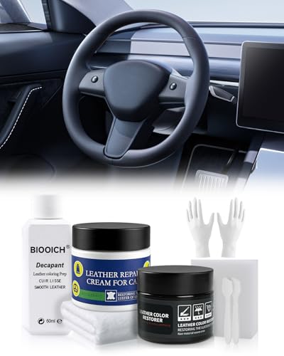 BIOOICH for Tesla Steering Wheel Repair Kit - 8PCS Leather