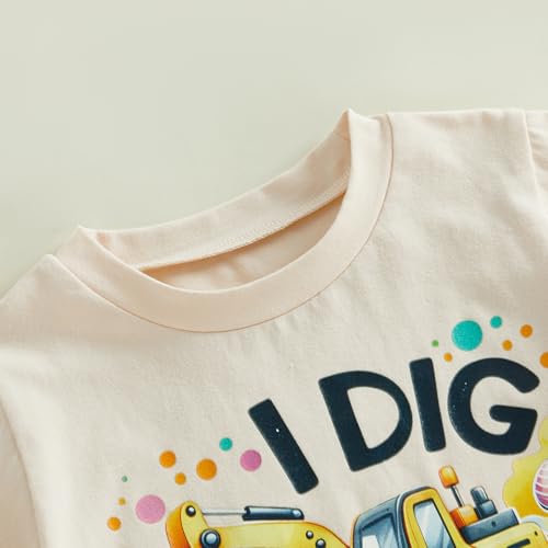 Image of Easter Bunny Shirt for Toddler Boys Girls Kids Funny Rabbit Letters Graphic Cotton Short Sleeve T-Shirt Top