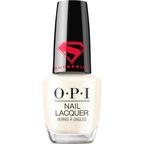 OPI Nail Lacquer My Kryptonite | Semi-Sheer Soft White Silver Pearl Chip Resistant Nail Polish x Supergirl Collection