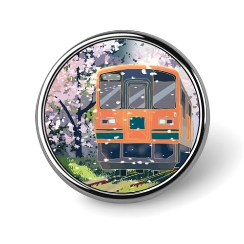 ピンバッジ ブローチ 合金製 美しい 春 桜 路面電車 漫画 ピンバッチ バッジ アクセサリー 丸型 おしゃれ 飾り物 ギフト プレゼント
