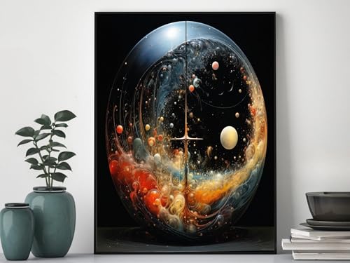 Art spatial tableau sur toile 80x110 cm pour la déco du salon