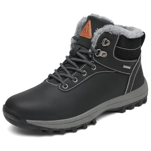 Image of Mishansha Men's Waterproof Snow Boots, Insulated Winter Hiking Boots