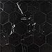 Stone Center Online Nero Marquina Black Marble 4 inch Hexagon Mosaic Tile Honed Kitchen Bath Wall Floor Backsplash Shower (1 Sheet)
