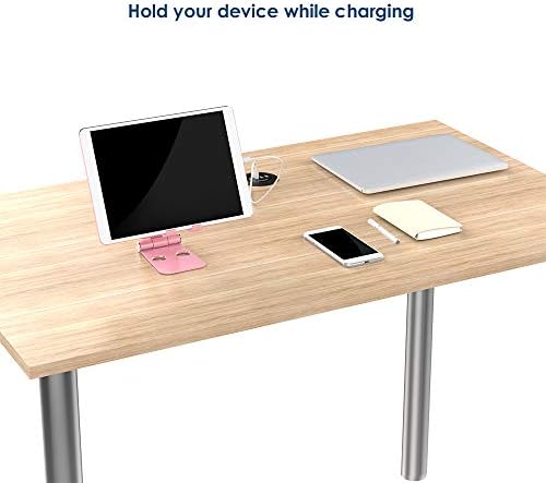 Simpeak Tablet Stand, Dual Foldable Aluminum Stand Universal Phone Stand Holder Compatible with iPhone iPad and All 4-10inch Devices,Rose Gold