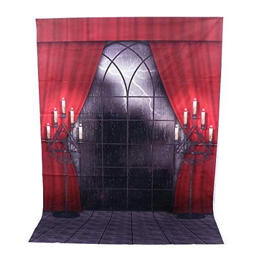 Toile de fond photo Halloween 150x210 cm Tofficu en tissu pour décor de château gothique