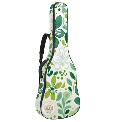 Housse universelle guitare acoustique imperméable motif floral vert multicolore
