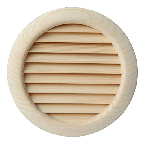 Grille bois ronde à encastrer diamètre 130 mm en bois de pin rouge naturel - 3
