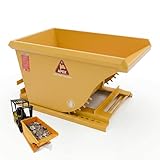 Apex Heavy Duty Self-Dumping Hopper, 3/4 Cubic Yard Capacity, 6000 lb Load Rating, Compact Reinforced Steel Tilt Skip with Watertight MIG-Welded Body for Forklift Scrap and Waste, Made in USA