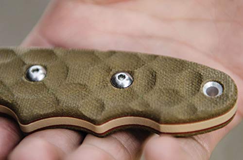 TOPS Knives C.A.T. 200S-04 Full Tang Fixed Blade- Coyote Tan Coating Blade Finish- Coyote Tan Kydex Sheath w/Rotating Spring Steel (Green Canvas Micarta)