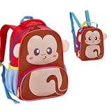 Kit Mochila e Lancheira Creche Infantil Zoop Macaco
