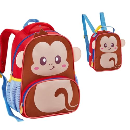 Kit Mochila e Lancheira Creche Infantil Zoop Macaco