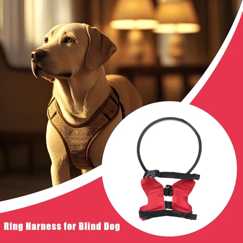 Kustimantu Stoßfester Schutz für blinde Hunde | Halo-Halsband für blinde Hunde, verstellbare Sicherheitsführung mit Stoßfänger – Zubehör für Spaziergänge für Tiere