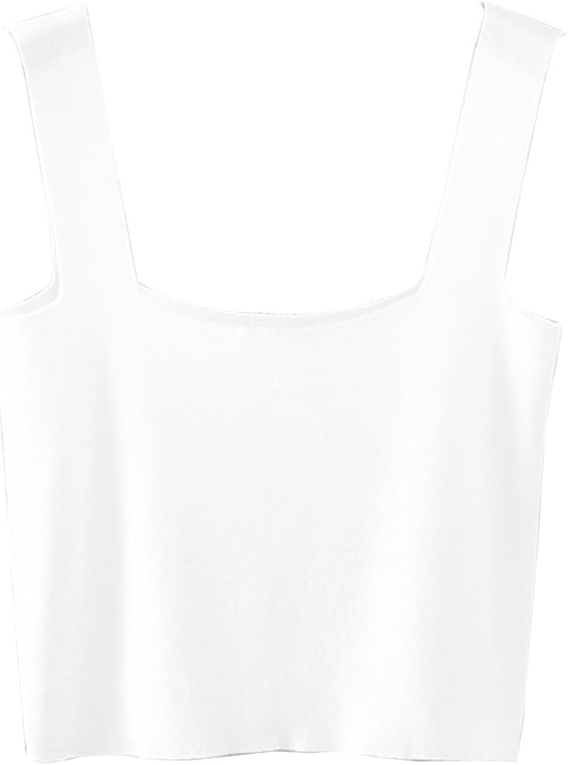 Womens Knitted Vest Tops UK Sale Sleeveless Ribbed Knit Tank Top Casual Camisole Top Solid Color Undershirt Crop Tank Top Y2K Clothes Lightweight Tank Top Athletic Running Shirts for Women Girls