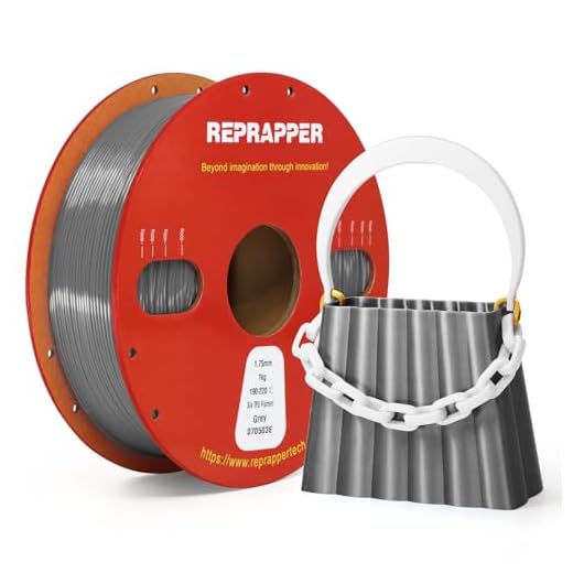 Reprapper Silk TPU Filament, 95A Shore Hardness, 1kg TPU 1.75mm, Elastic 3D Printer Filament, Flexible & Soft Filament for 3D Printer (± 0.03mm) 2.2lb, Grey