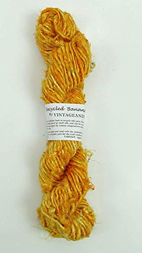 100G/ 1 Skein Recycled Banana Silk Yarn Hand-Spun Soft Yarns - Yellow Gold #TOP5