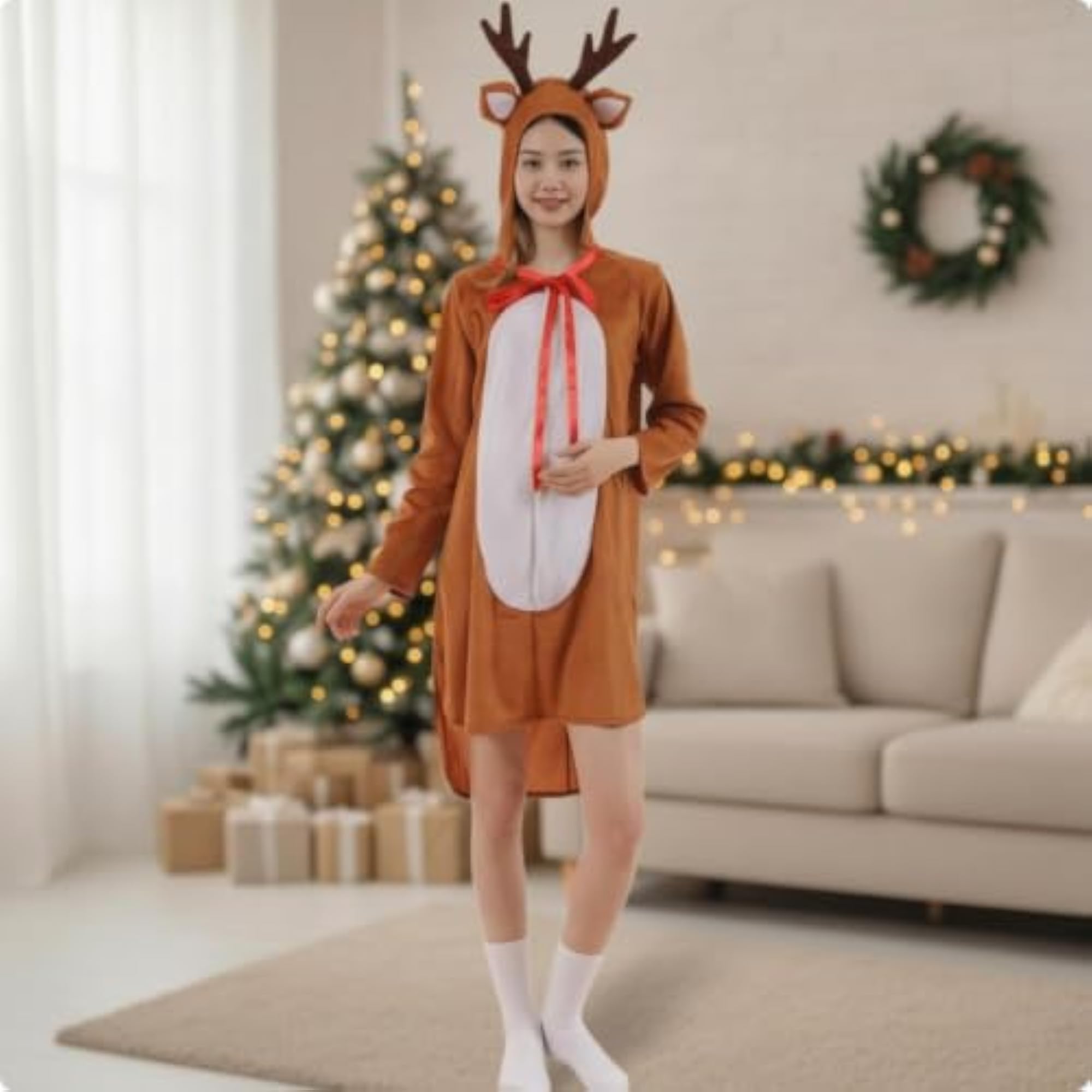 Playful Reindeer Costume for Christmas Parties
