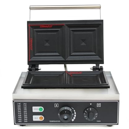 1500 W Kommerzielle Sandwichmaschine Antihaftbeschichteter 50-300 ℃ Einstellbare Temp,Zeit, Sandwiches, Burger, Panini Waffel Maker Sandwichmaker – Bild 5