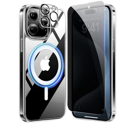 Custodia BRELIE Per IPhone 16 Pro Con Protezione Privacy E Magneti MagSafe - Trasparente, Antigraffio, Ricarica Wireless - 2