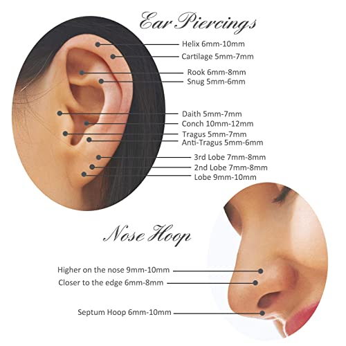 Jstyle 18G 16G Surgical Steel Nose Ring Hoops For Women Men Hinged Nose Septum Rings Hoop With Zircon Body Pierecing Ring Segment Clicker Lip Rings 6Mm 7Mm 8Mm 9Mm 10Mm 3 #TOP2