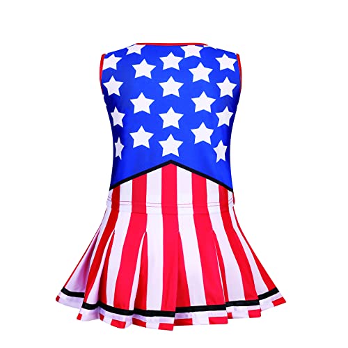 Yolsun Cheerleader Costume For Girls Halloween Cute American Flag Uniform thumb #2
