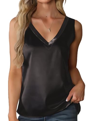 Mawor Summer Tops for Women 2025 Silk Satin Cami Camisoles Cute