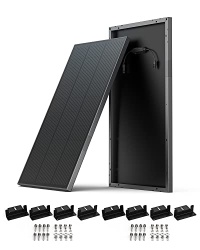 EcoFlow Panel Solar Rígido 100W, 2x 100W Rigid Solar Panel con 2x Rigid solar mounting feet Cover
