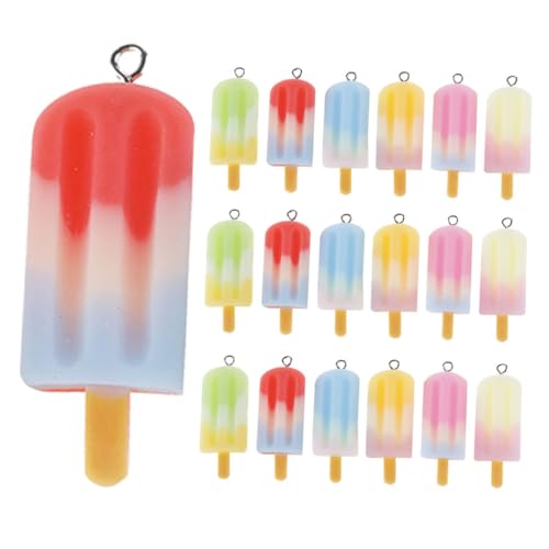 Ipetboom 20 Stück Teiliges Eisstock anhänger Resin Bunte DIY Schmuck Charms mit Eiscreme stiel design Langlebige Ohrring Halsketten pendants für Kreative Schmuckherstellung