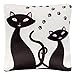 VON LILIENFELD Cojín con diseño de gatos negros, 40 x 40 cm, cojín decorativo para el sofá, decoración para casa, salón, funda con relleno impreso por ambos lados