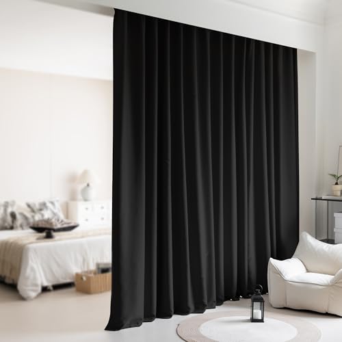 KNEOQIT Room Divider Curtains, Blackout Track with Hook, Wall Theater