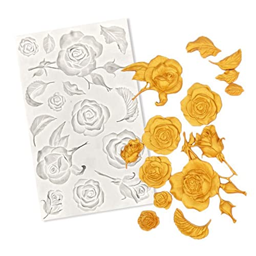 Muffa Del Fondente Foglie Di Fiore Foglie Di Rosa Liquido Silicone Modellato Caramelle Torta Decorazione Secca Parassita Cioccolato Cottura