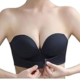 [Tophana] ストラップレスブラ チューブトップ 【ダンスてもズレ落ちず・三重滑り止め強化・蒸れにくい】 【ストレスフリー・美胸美背】 紐なし 脇高 ノンワイヤー 高弾性 柔らかい シームレス 結婚式 オフショル インナー ブラジャー 寄せ バストアップ (M（75B）, ブラック)