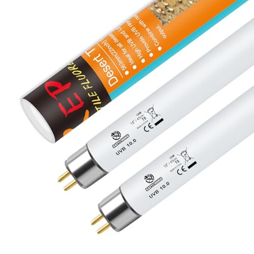 T8 UVB Reptile Light 15W 10.0-2 Pack,UVA UVB Light Bulb for Reptiles,Reptile UVB Lamp Tube for Bearded Dragon - image 8