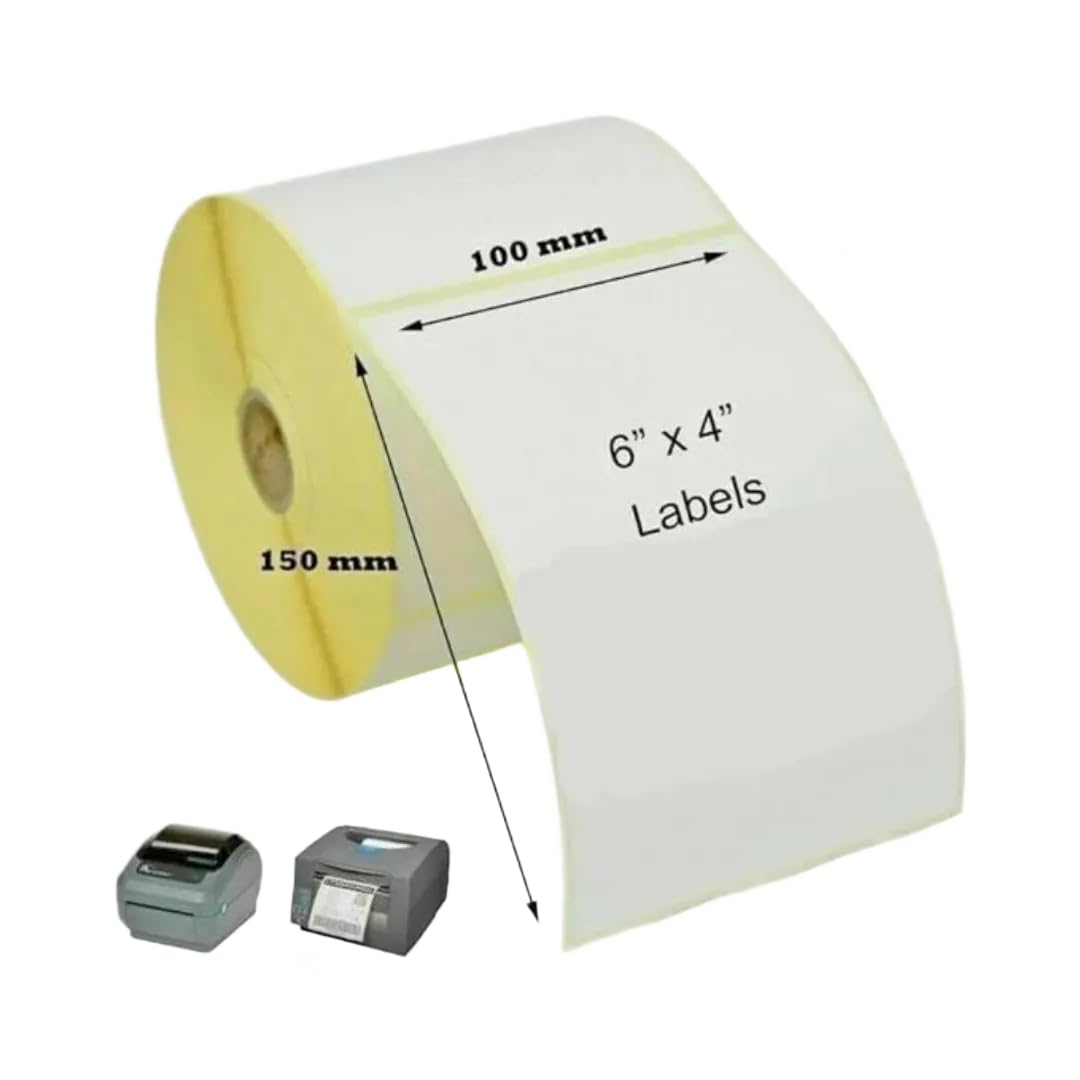 Thermo-Etiketten, blanko, 100 x 150 mm, Reinweiß, dick, hochwertig, selbstklebend, 2 Rollen, 500 Etiketten pro Rolle, 1000 Stück von Reulin