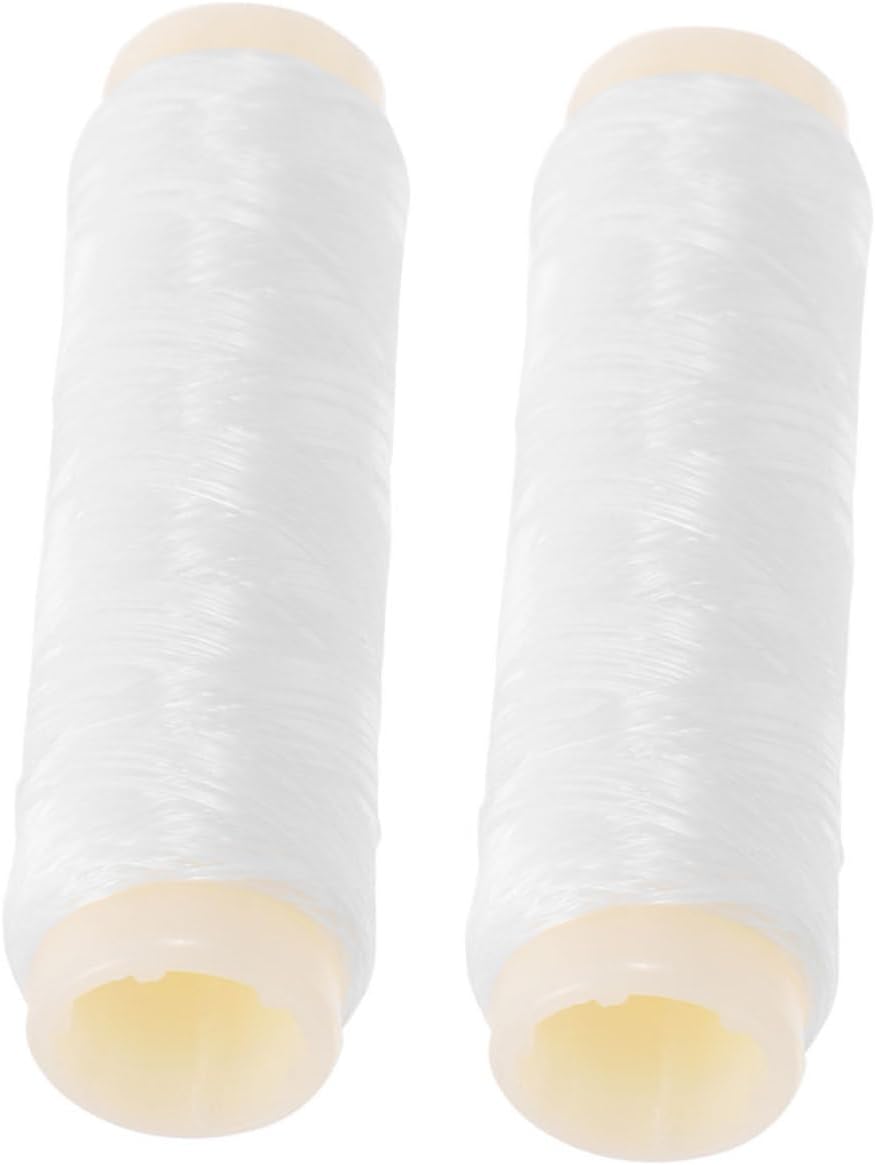 Mikikit 2pcs Elastic Nylon Fishing Line Stretchy Invisible Thread for Sea Freshwater Low Visibility Durable Material Antislip Grip High Sensitivity for Bait Tying