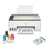 HP Smart Tank 5103 Wireless All-in-One Ink Tank Printer, Scanner,2 Years of Ink, 100 Sheets of Photo Paper Included, Cartridge-Free, Refillable, AI-Enabled (5D1B2A)