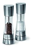Cole & Mason Derwent Salt and Pepper Mills, Adjustable Grind Settings, Gourmet Precision+, Stainless Steel/Acrylic, 190 mm, Gift Set, Includes 2 x Salt and Pepper Grinders