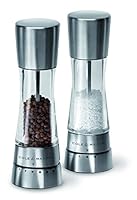 Cole & Mason Derwent Salt and Pepper Mill Gift Set | Sleek and Modern Design | Adjustable Settings | Easy Refill, Arrives Partially Filled | Stainless Steel/Acrylic | 190mm | Clear/Silver