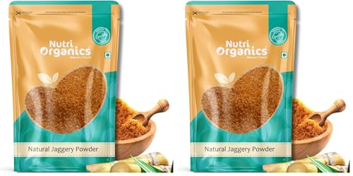Image of Nutri Organics Jaggery /Gur /Gud Powder - 1.5 kg |Healthy Sugar Subsitute, Unbleached Jaggery (Pack of 2)