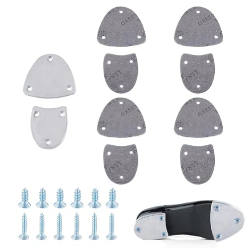 AHANDMAKER Lot de 6 paires de plaques de talon en métal avec clous à vis, kit de réparation pour bottes et chaussures (grandes tailles)