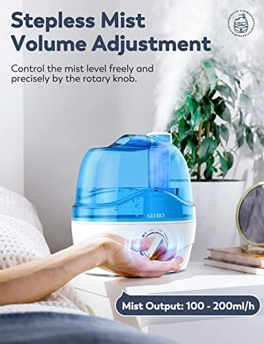 Nawilżacz powietrza, 2,2 l, z dyszą obrotową o 360°, nawilżacz powietrza do sypialni, cichy 28 dB, automatyczne wyłączanie, łatwy do czyszczenia, nawilżacz powietrza do pokoju dziecięcego, biura, jogi