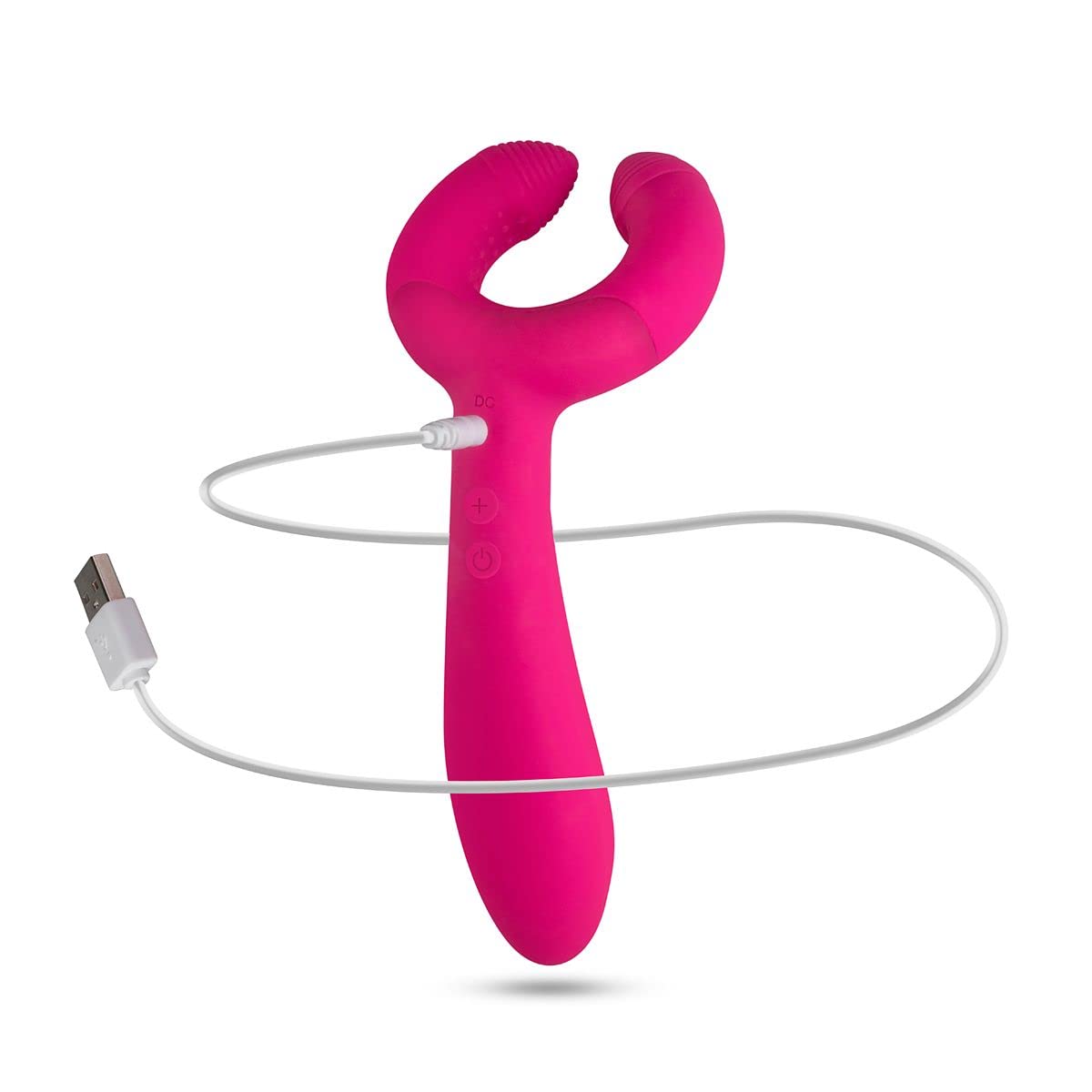 Teazers Vibratore in silicone triplo paio di vibratori per voi clitoride e punto G, silenzioso, stimolatore anale prostatico con 7 frequenza di vibrazione