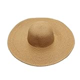 Ihmlyl Sonnenschutz Kopf Damen Hut Weiblicher Faltbarer Hut Mit Großer Krempe Einfarbig Strohhut Sonnenhut Im Freien Urlaub Sonnenhut Am Meer Strandhut,Khaki,Kinder