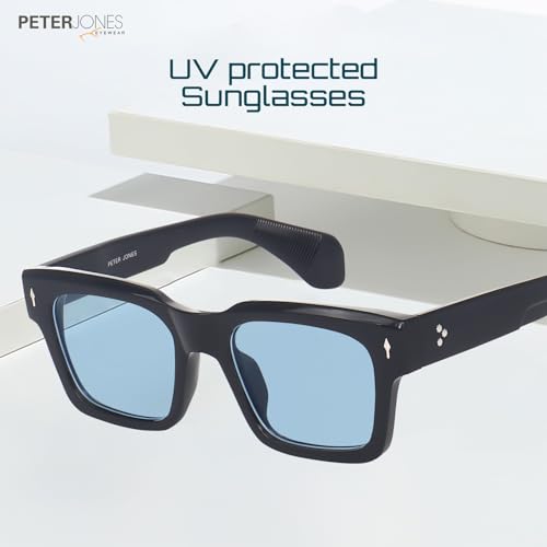 Image of Peter Jones I Zero Power Blue Cut Computer Glasses I Retro Square Shape I Gaming Glasses I UV Protected & Blocks Harmful Rays I Men & Women I Large Square 3804