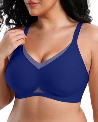 Image of Jelly Bras for Women No Underwire Mesh Wireless Crossover Bra Seamless Full Coverage Lift T Shirt Sleep Bralettes