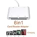 6 in 1 SD TF SDHC CF XD M2 Card Reader Charging Adapter for iPhone Xs MAX XR X 5S 6 7 8 Plus