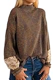 Material: Cotton blend. Women's vintage floral sweaters are made of soft fabric, which is so comfortable and breathable to wear, cozy for keeping warm. Size: One size, with bust 54.3", shoulder width 26.38", sleeve length 16.54", length 23.62", and h...
