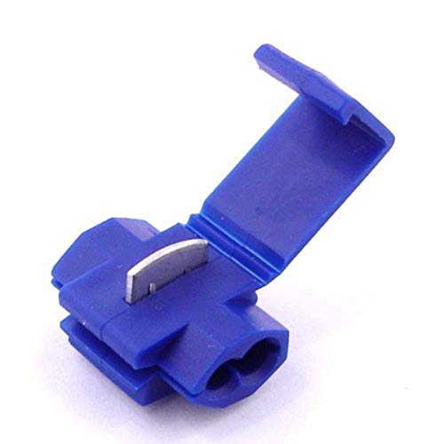 50x Cosse Electrique Connecteur Rapide Bleu - Raccords Auto-Dénudants (Dérivations) - Lot de 50 Cosses Electriques (Pour fils jusqu'à 1.1mm to 2.6mm²) -...