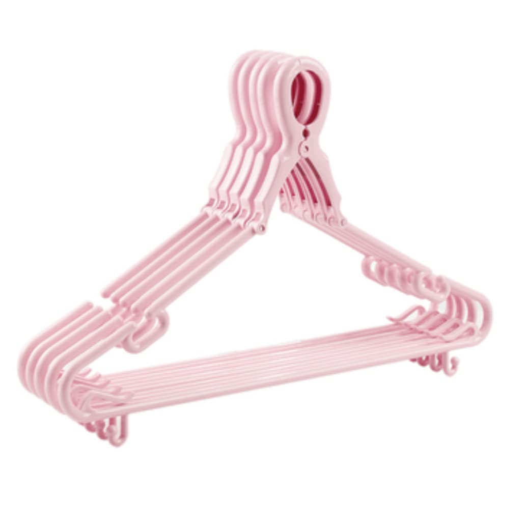 Riouwal Foldable Plastic Hangers with Clasp Hook Windproof Anti-deformation Travel Coat Hangers 5 Pcs